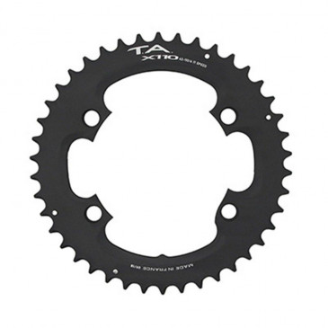 PLATEAU ROUTE 4BRA D.110 POUR SHIMANO ULTEGRA R8000 / 6800 TA X110 44DTS EXTERIEUR COMPATIBLE SHIMANO 105 5800+R7000/DURA ACE 9000+9100 NOIR 11V. (PENSER A COMMANDER LE KIT INTRAVIS CORRESPONDANT)