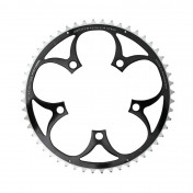 CHAINRING FOR ROAD BIKE- 5 Arms- 52T.Ø 110 -OUTER- ALUMINIUM BLACK- 7075 TA ZEPHYR (SHIMANO TYPE) 9/10Speed. 3662458002257