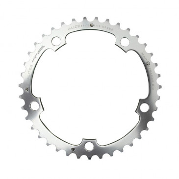 CHAINRING FOR ROAD BIKE- 5 Arms- 39T.Ø 130 MIDDLE- ALUMINIUM SILVER- 7075 TA ALIZE (SHIMANO TYPE) 8/9/10 Speed 3662458002776
