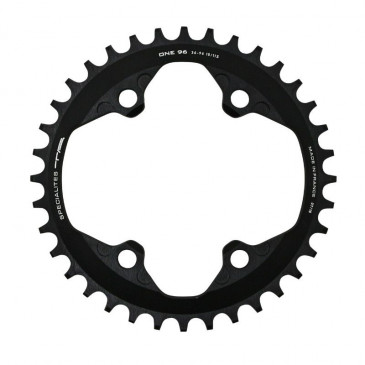 PLATEAU VTT 4BRA D.96 POUR SHIMANO SLX7000/ XT8000/ XTR9000 TA ONE 36DTS MONO NOIR MAT ALU 10/11/12V. NARROW WIDE (COMPATIBLE TOUTE CHAINE 12V SAUF SHIMANO) 3662458007542