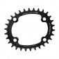 CHAINRING FOR MTB - 4 Arms- SINGLE 30T.Ø 96 TA ONE OVALUTION ALUMINIUM MATT BLACK- FOR SHIMANO SLX7000/ XT8000/ XTR9000 10/11/12SPEED.Except for Shimano chain 12 speed 3662458008136