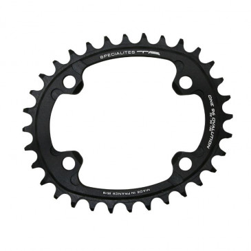 CHAINRING FOR MTB - 4 Arms- SINGLE 34T.TA ONEØ 96 OVALUTION ALUMINIUM MATT BLACK- FOR SHIMANO SLX7000/ XT8000/ XTR9000 10/11/12SPEED.Except for Shimano chain 12 speed 3662458008150