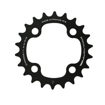 PLATEAU VTT 4BRA D.104 TA CHINOOK DOUBLE/TRIPLE 38DTS EXTERIEUR NOIR ALU POUR SHIMANO / SRAM / RACE FACE / FSA 10/11V. (COMPATIBLE MILIEU EN TRIPLE PLATEAU) 3662458000741