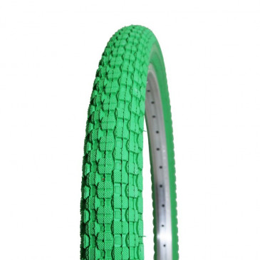 TYRE FOR BMX BIKE- 20 x 1.95 KENDA GREEN -Studded - RIGID (50-406)