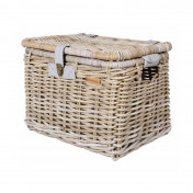 FRONT/REAR BASKET - BASIL DENTON -GREY WICKER WITH A LID (41x29x25cm) (WITHOUT BRACKET - )