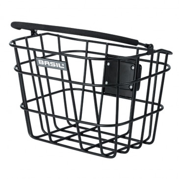 PANIER AVANT ALU BASIL BREMEN NOIR MAT AVEC POIGNEE SOFTGRIP-VENDU SANS FIXATION BASEASY COMPATIBLE KLICKFIX- 8715019112447