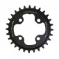 CHAINRING FOR MTB- 4 Arms- SINGLE 28T.Ø 104 ONE ALUMINIUM MATT BLACK- TA FOR SHIMANO / SRAM / RACE FACE / FSA 10/11/12Speed. 3662458007030