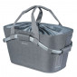REAR BASKET - CANVAS - BASIL 2DAY -LIGHT GREY-WITH HANDLE - MIK SYSTEM AUTOMATIC CLIP ON REAR CARRIER (22LITRES -