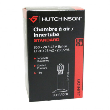 INNER TUBE FOR BICYCLE 350 x 28-42A HUTCHINSON STANDART VALVE 35mm 73g 3248382028565