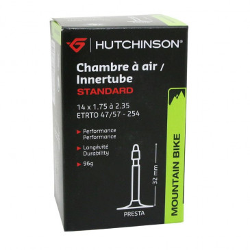 INNER TUBE FOR BICYCLE 14 x 1.75 HUTCHINSON - PRESTA VALVE 32mm 80g