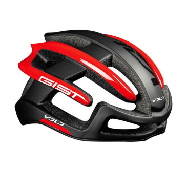 ROAD BIKE ADULT HELMET- GIST VOLO MATT BLACK/GLOSS RED - FULL IN-MOLD - EURO 52-56 RATCHET SETTING 210GRS 8013271288864