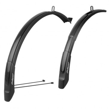 MUDGUARD FOR MTB-FRONT+REAR - ON STAYS- 26/29'' POLISPORT EXPANDER BLACK - W 55mm -ADJUSTABLE LENGTH - COMPATIBLE V/BRAKE/DISC