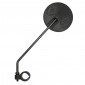 MIRROR FOR BICYCLE-LEFT/RIGHT- BLACK-ROUND SHAPED (Ø 85mm) ON CLAMP - ARM L 170mm ADJUSTABLE - Ø 22.2 mm (on card)