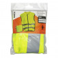 SAFETY VEST-REFLECTIVE - YELLOW-PREMIUM QUALITY-LONG ZIPPER-ZIPPED BACK POCKET