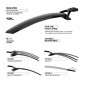 MUDGUARD FOR MTB - REAR 26''/27.5"/29" POLISPORT MUD PRO BLACK (ON SEATPOST Ø 27> 35mm )