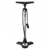 FLOOR PUMP - ZEFAL PROFIL MAX FP20 STEEL BODY+FOOT- SILVER - PRESSURE GAUGE 9BAR - SWITCH CONNECTION VP/VS +ACCESSORIES 3420580862015
