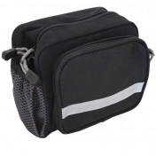 HANDLEBAR BAG FOR BICYCLE - NEWTON N1 - BLACK -CLIP FASTENING Ø 25.8/31.8 (Lg16xL10xH13) 3700948074145