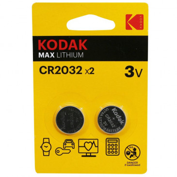 BATTERY- CR2032 LITHIUM KODAK 3V (SOLD PER 2) 0887930417685