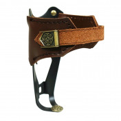 BOTTLE CAGE - NEWTON BLACK ALUMINIUM + BROWN LEATHER 3700948113233
