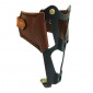 BOTTLE CAGE - NEWTON BLACK ALUMINIUM + BROWN LEATHER 3700948113233