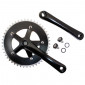 PEDALIER ROUTE FIXIE 3.30 ALU NOIR 165mm PLATEAU 46D. D130mm (EMMANCHEMENT CARRE BOITIER 110mm) (SINGLESPEED) 3700948042564