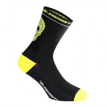 CYCLING SOCKS- SUMMER - CRANE BLACK/YELLOW FLUO 40/43 ANTIBACTERIAL - HEIGHT 18CM (PAIR) 8013271228211