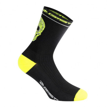 CYCLING SOCKS- SUMMER - CRANE BLACK/YELLOW FLUO 40/43 ANTIBACTERIAL - HEIGHT 18CM (PAIR)