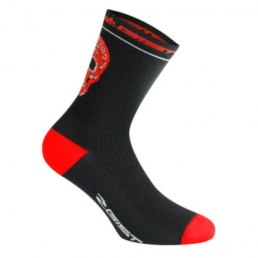 CYCLING SOCKS- SUMMER - CRANE BLACK/RED 44/47 ANTIBACTERIAL - HEIGHT 18CM (PAIR)