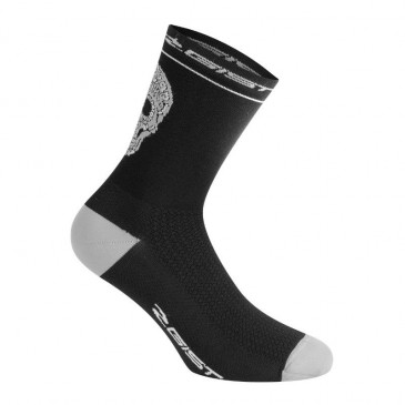 CYCLING SOCKS- SUMMER - CRANE BLACK/GREY 40/43 ANTIBACTERIAL - HEIGHT 18CM (PAIR)