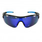 ADULT CYCLING GLASSES- GES BUZZ - BLACK/BLUE (SUPPLIED WITH CLEAR LENSES+SUN LENSES+ANTI-FOG LENSES)
