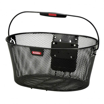 PANIER AVANT ACIER FIL KLICKFIX OVALKORB 16L NOIR AVEC ANSE FIXATION SUR CINTRE (40x19x29cm) (LIVRE SANS FIXATION) 4018861001674