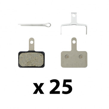 DISC BRAKE PADS FOR MTB - SHIMANO DEORE M515/M486/M485/M575/M395 RESIN (SHIMANO) -B01S (25 PAIRS IN BOX)