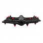 FLAT PEDAL FOR BMX/MTB/DOWNHILL - P2R - BLACK/RED PINS - ALUMINIUM / CARBON FIBER - THREADED 9/16 (PAIR) 8015431011206