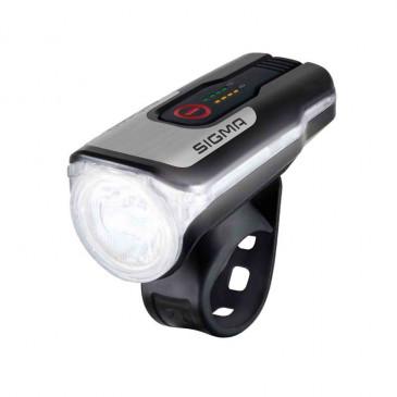 HEAD LIGHT ON BATTERY RECHARGABLE ON USB- ON HANDLEBAR SIGMA AURA 80 LUX (BATTERY LIFE 4H STANDARD, 6H MEDIUM AND 15H ECO) BLACK - APPROVED - VARIABLE LIGHTING FUCTION OF BRIGHTNESS. 4016224178001