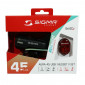 LIGHT SET ON BATTERY RECHARGABLE ON USB- SIGMA AURA 45 LUX/NUGGET (BATTERY LIFE 6HSTANDARD AND 21H ECO) BLACK - APPROVED - VARIABLE LIGHTING FUCTION OF BRIGHTNESS. 4016224174607