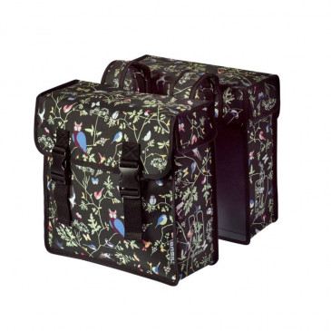 DOUBLE BAG FOR BICYCLE -REAR- BASIL WANDERLUST 35Lt BLACK - ON LUGGAGE RACK WITH VELCRO TAPES(37x15x37cm) 8715019176425