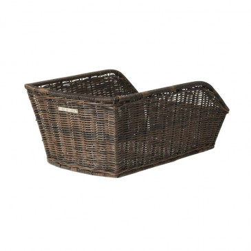 REAR BASKET - BASIL CENTO RATTAN - PLASTIC OSIER STYLE-BLACK (43x32x25cm) (WITH BRACKET)