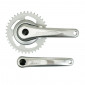 CHAINSET- FOR URBAN BIKE- STRONGLIGHT EARTH ALUMINIUM SILVER 170mm - STEEL CHAINRING 38T.. CHAIN 2.38 FOR WIDE 122mm