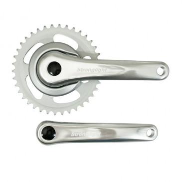 PEDALIER CITY STRONGLIGHT EARTH ALU ARGENT 170mm PLATEAU ACIER 38D. CHAINE 2.38 BOITIER 122mm 3700223700073