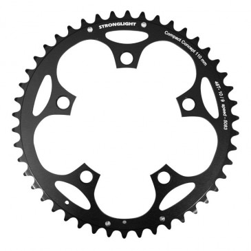 PLATEAU ROUTE 5BRA D.110 STRONGLIGHT DURAL 46DTS EXTERIEUR NOIR TYPE SHIMANO 8/9V. 3700223703968
