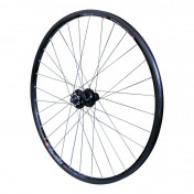 WHEEL FOR TREKKING BIKE- 700X35 DISC -REAR- M640 ALUMINIUM BLACK- SHIMANO DISC HUB M745 6 HOLES FOR CASSETTE SHIMANO/SRAM 10/9 Speed. TUBETYPE and TUBELESS READY 3660429077471