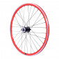 ROUE ROUTE / FIXIE / PISTE P2R ROUGE ARRIERE DOUBLE FILETAGE AVEC PIGNON 16DTS JANTE 17C PROFIL 28mm