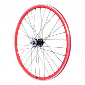 WHEEL FOR ROAD BIKE / FIXIE / TRACK P2R 30mm RED - REAR - 2 SIDES THREADED HUBPIGNON +16T. SPROCKET 3660429023423