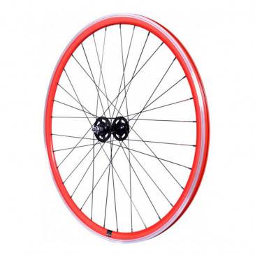 ROUE ROUTE / FIXIE PATIN P2R ROUGE AVANT AVEC ECROUS JANTE 17C PROFIL 28mm 3660429023225