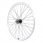 ROUE ROUTE / FIXIE PATIN P2R BLANC ARRIERE DOUBLE FILETAGE AVEC PIGNON 16DTS AVEC ECROUS JANTE 17C PROFIL 28mm