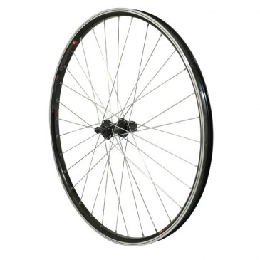 WHEEL FOR TREKKING BIKE- 700x35 REAR - KARGO FOR E-BIKE ALUMINIUM BLACK "DOUBLE WALLED" SHIMANO HUB TX500 CASSETTE 9/8 SPEED. (REINFORCED) 3660429071455