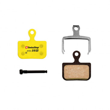 PLAQUETTE DE FREIN ROUTE / VTT SRAM RED ET FORCE eTaP AXS, LEVEL ULTIMATE ET TLM B1 (SWISSSTOP ORGANIC SILENCE - DISC 35RS) (PAIRE SUR CARTE) 7640121224003