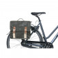 DOUBLE BAG FOR BICYCLE - REAR - BASIL BOHEME 35L BLACK/CREAM - ON LUGGAGE RACK WITH MIK SYSTEM (37x15x37cm) COMPATIBLE MIK SYSTEM 8715019180491
