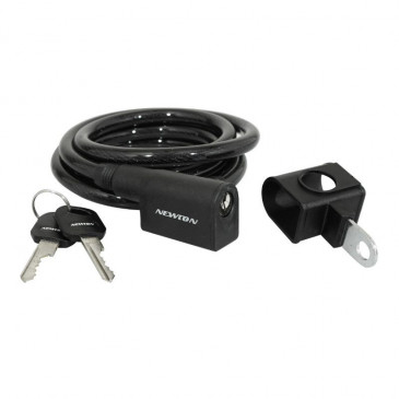 ANTITHEFT FOR BICYCLE -P2R KEY COILED CABLE Ø10 mm L. 1,50m ( WITH BRACKET)