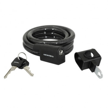 ANTIVOL VELO SPIRAL A CLE NEWTON DIAM 12mm L 1,50M (AVEC SUPPORT) - LIVRAISON EN SACHET 3700948117231